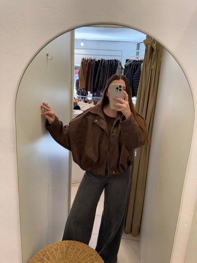 bomber gamuzada marron