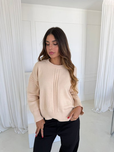 SWEATER CON LINEA CREMA