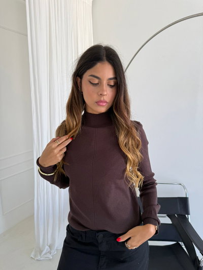 SWEATTER LISO MARRON OSCURO