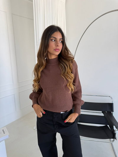 SWEATER LISO MARRON