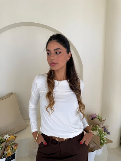 REMERA ESCOTE REDONDO BLANCA