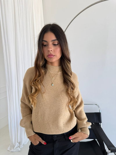 SWEATER LISO CAMEL