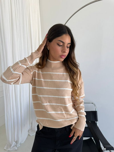 SWEATER RAYADO BEIGE