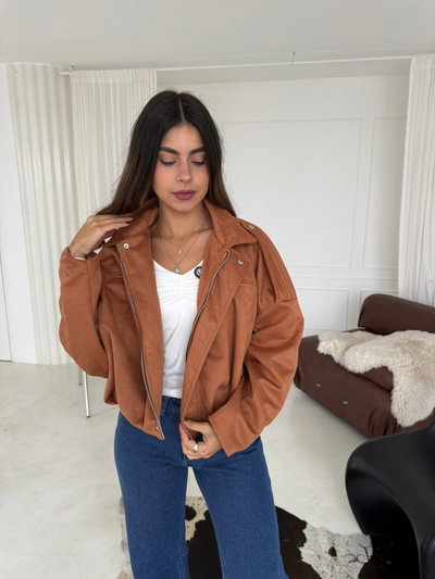 CAMPERA GAMUZADA HOMBRO CAIDO CAMEL