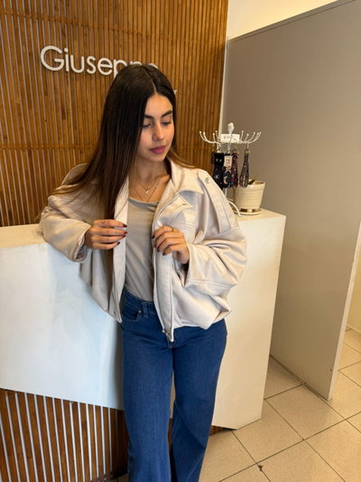 CAMPERA GAMUZADA HOMBRO CAIDO BEIGE