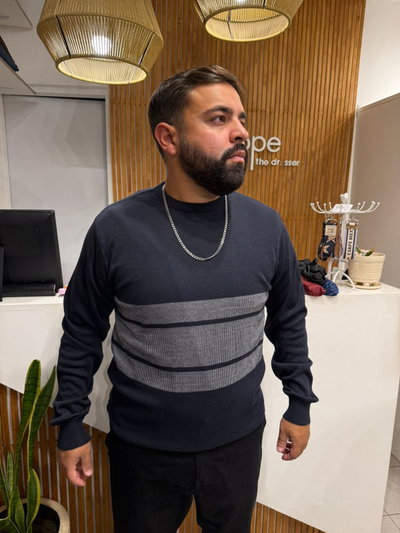 SWEATER AZUL C/ RAYAS