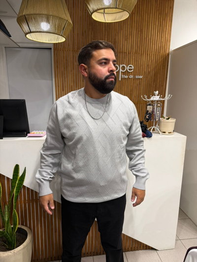 SWEATER ROMBO GRIS