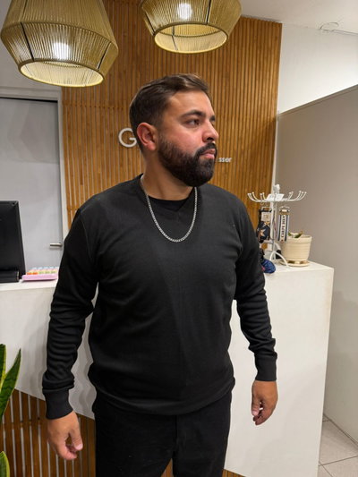 SWEATER CUELLO V NEGRO