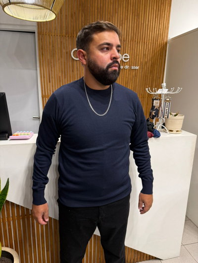 SWEATER CUELLO REDONDO AZUL