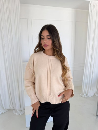sweater beige con linea