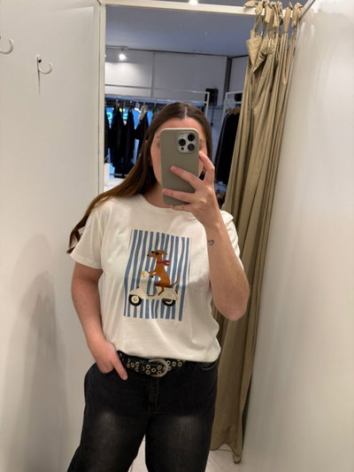REMERA PERRITO EN MOTO