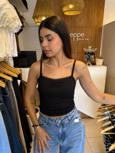 MUSCULOSA BRODERI NEGRA