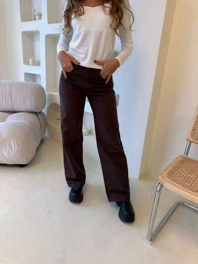 WIDE LEG MARRON