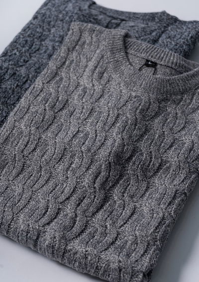 Sweater ocho gris oscuro y claro