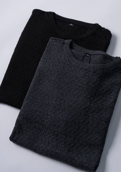 sweaters pintas negro y gris