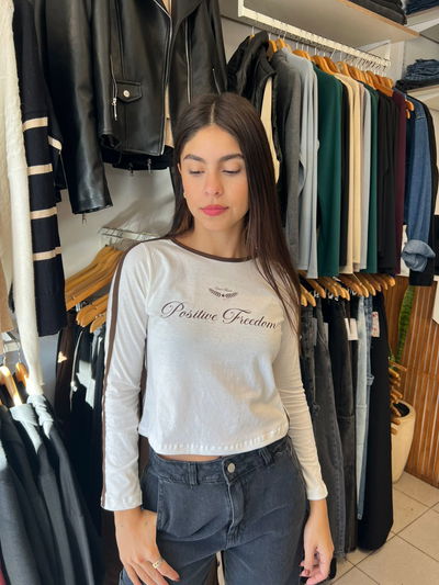 Remera positive marron
