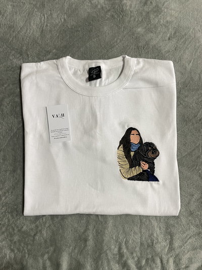 Remera tu silueta + tu mascota ❤