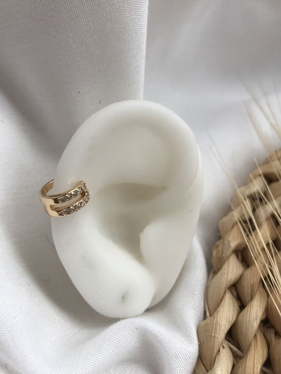 Ear Cuff dorado doble strass
