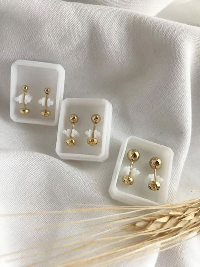 Abridores dorados bolita ( elegí tamaño)
