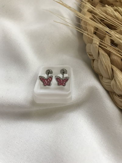 Abridor mariposita rosa strass