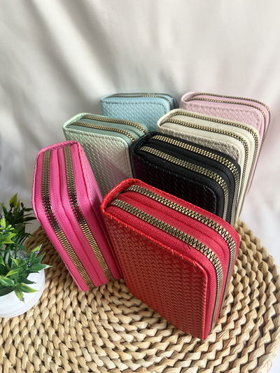 Billetera pocket doble cierre ( elegí color)