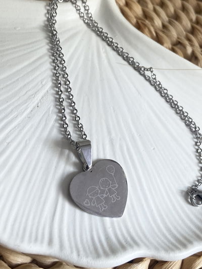 Collar corazón nena y nene