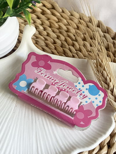 Broches mini rosa x4unidades