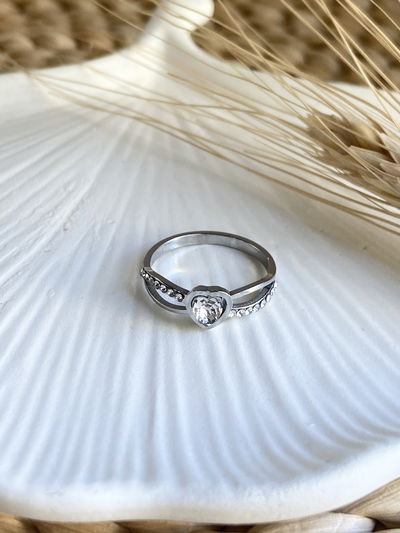 Anillo corazon centro cubic