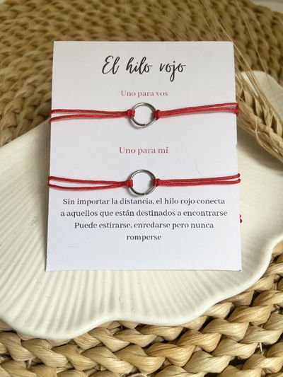 Pulseras hilo rojo círculo 