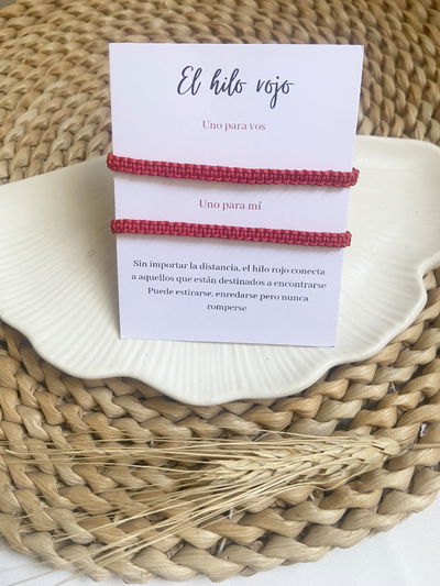 Pulseras hilo rojo tejidas