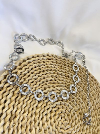 Cinto metalizado círculos