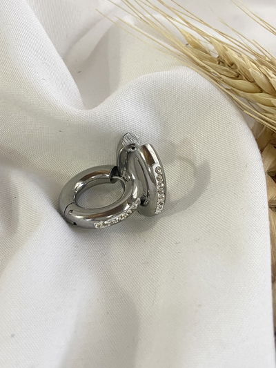Argollas macizas con strass (precio por par)