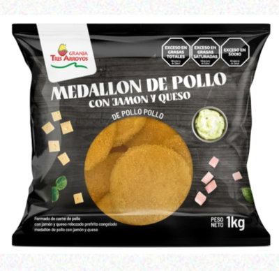 Medallones de Pollo con Jamon y Queso 1kg