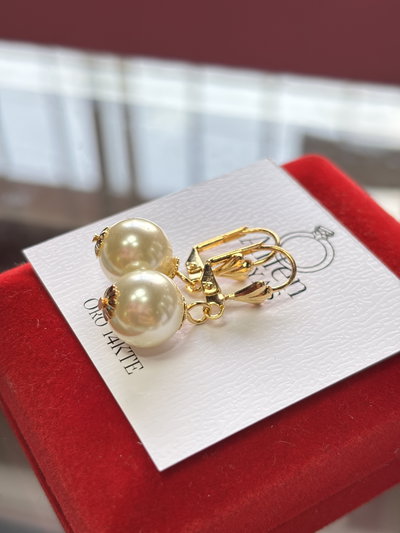 Aros perlas colgantes 