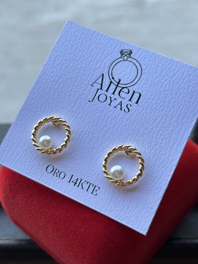 Aros Oro con perla 