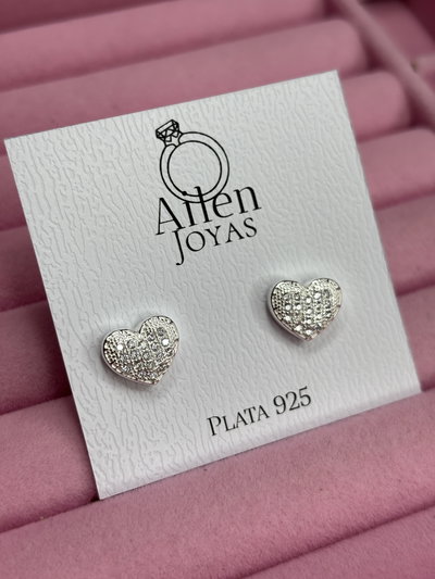 Aros corazón brilloso