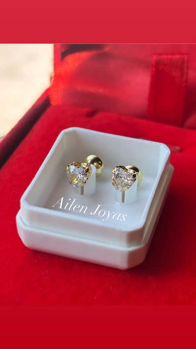 Aritos abridores corazoncito cristal