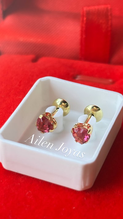 Aritos abridores corazoncito fuccia