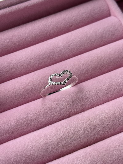 Anillo corazon calado con cubics 