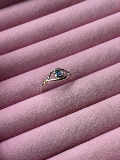 Anillo ojo cubic turquesa 