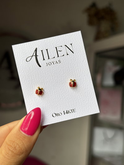 Aros Oro vaquita de san antonio