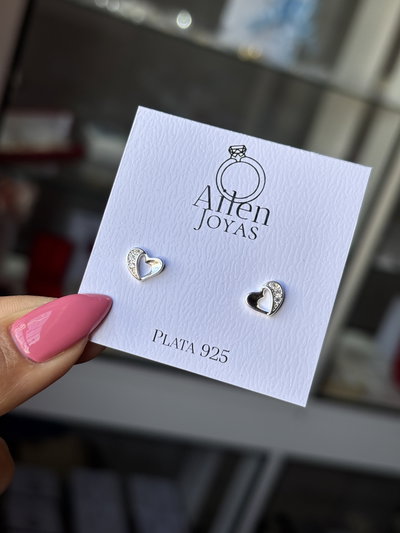 Aros corazón calado