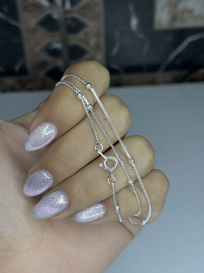 Cadena plata bolitas 