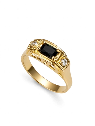 Anillo unisex piedra negra