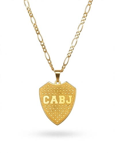 Cadena fígaro con Dije escudo Boca 