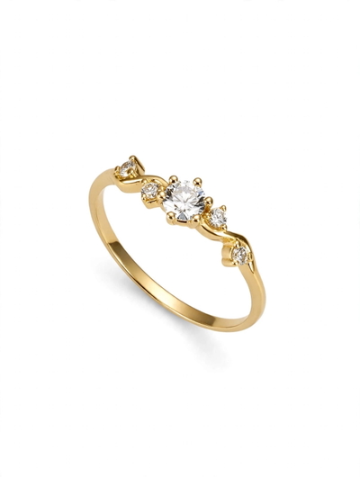 Anillo cintillo cúbic central y microcubics