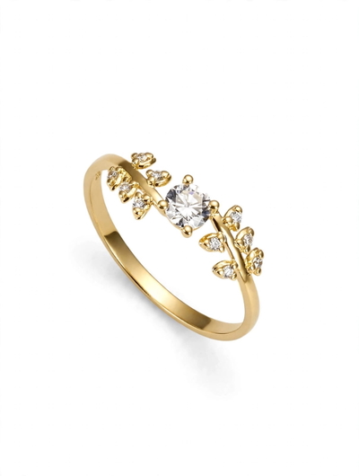 Anillo cintillo cúbic central y microcubics