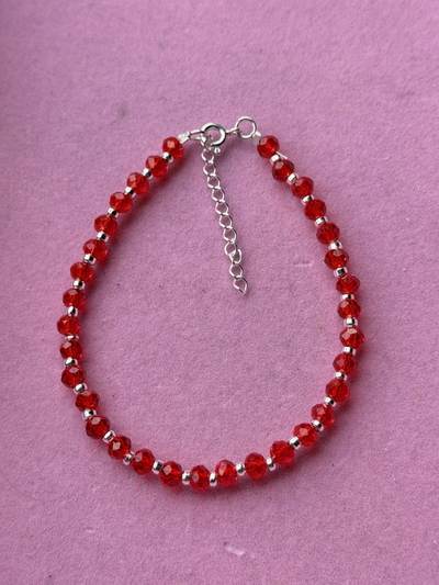 Pulsera cristal rojo medianita