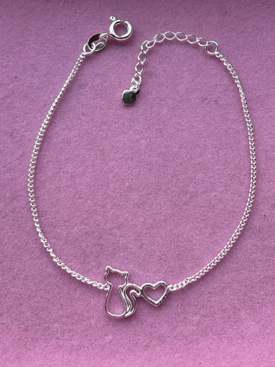 Pulsera gatito corazon