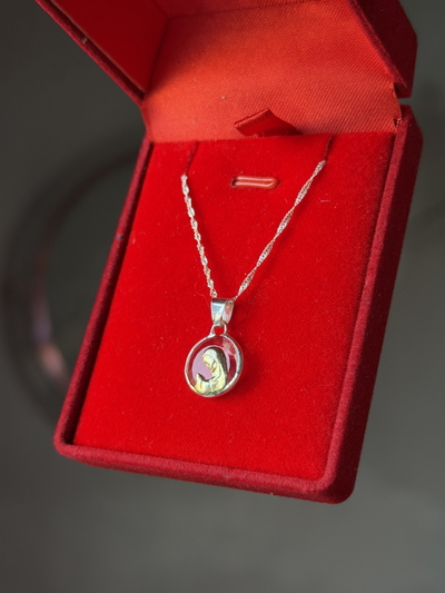 Conjunto de plata y oro Virgen niña